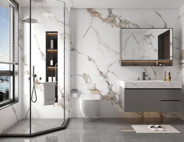 Bronze Carrara Marble - Super Matt - PVC Wall Panels 1m (Single Pack) - Image 4