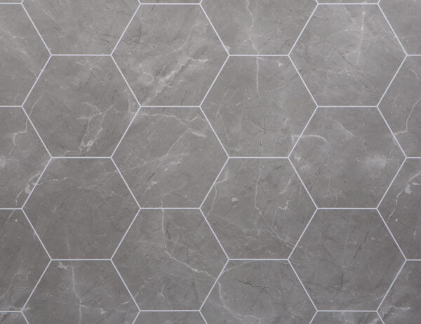 Grout Line Lunar Stone Hexagon Tile - - Neptune 1000 - PVC Wall Panel - 1m - (Single Pack)