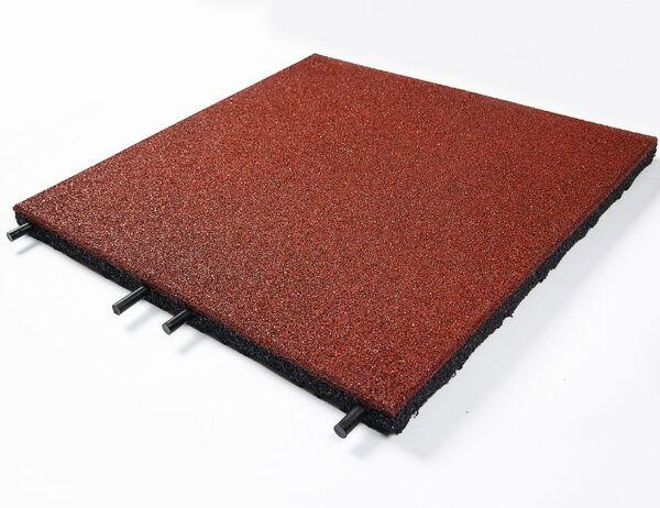 Rubber Tile 30mm Red 500mm x 500mm